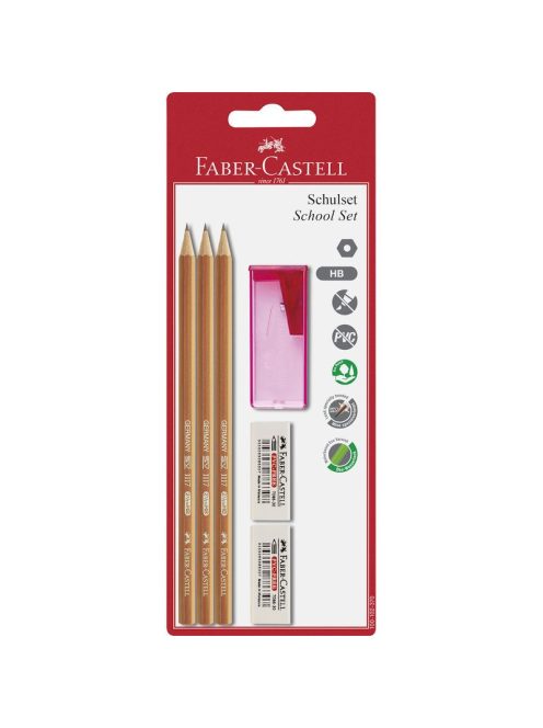 Faber-Castell - Írószer 6db-os (3db grafitceruza HB,2db radír,1db hegyező) BL. (100-102-370)