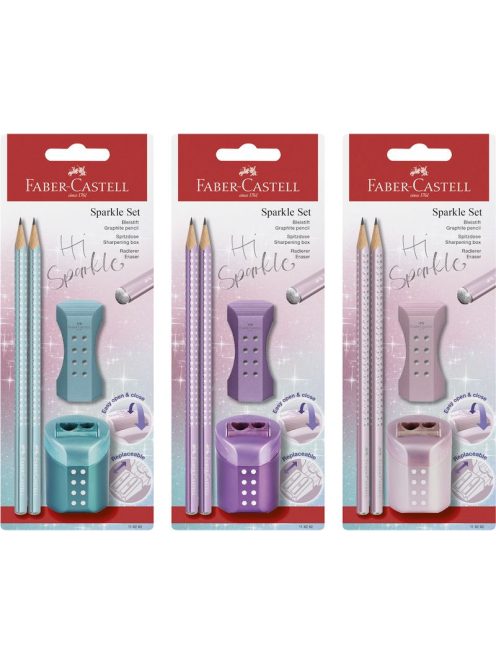 Faber-Castell Grafitceruza szett 2db-os SPARKLE gyöngyházfényű metál +radír+hegyező BL. 2023 (118282)