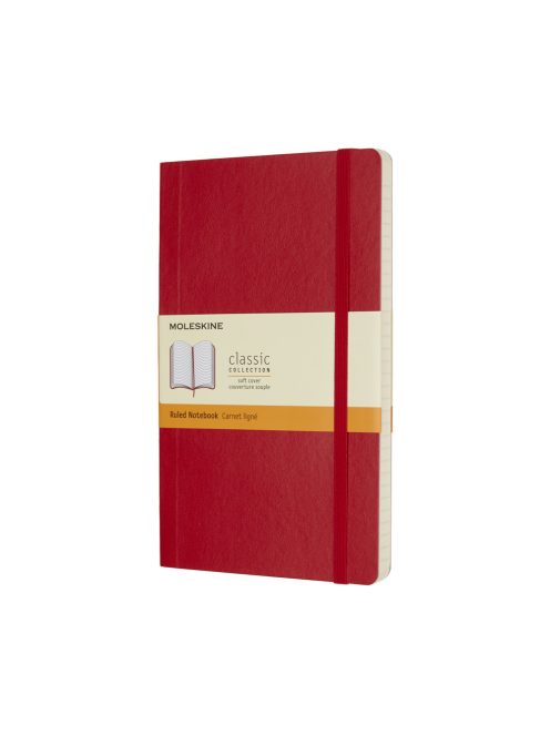 MOLESKINE NOTESZ QP616F2 PUHA SKARLÁT PIROS "L" VONALAS (7490142004)