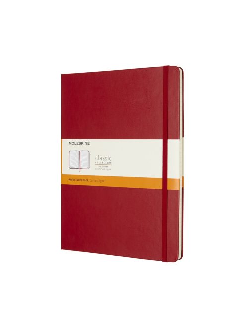 MOLESKINE NOTESZ QP090F2 KEMÉNY SKARLÁT PIROS "XL" VONALAS (7490174001)