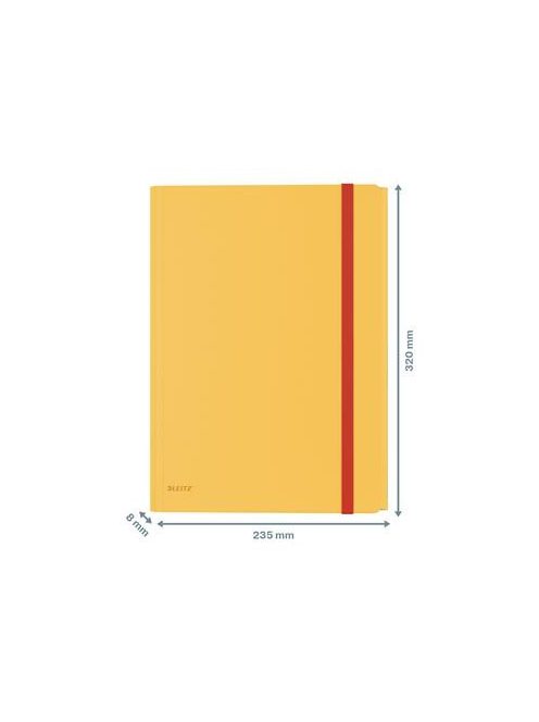 Gumis mappa, extra tasakkal, PP, A4, LEITZ "Cosy" melegsárga (E46190019)