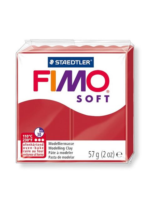 Gyurma, 57 g, égethető, FIMO "Soft", karácsonyi piros (FM80202P)