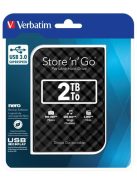 2,5" HDD (merevlemez), 2TB, USB 3.0, VERBATIM "Store n Go", fekete (HV2TSGEF)