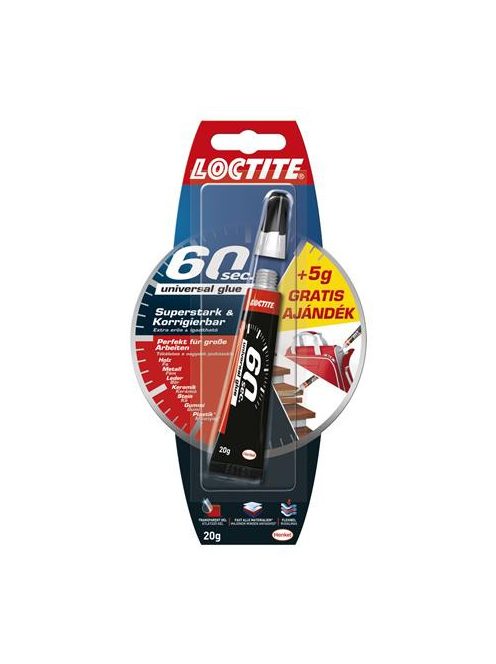 Ragasztó, általános, 20 g, HENKEL "Loctite 60 sec." (IH2275650)