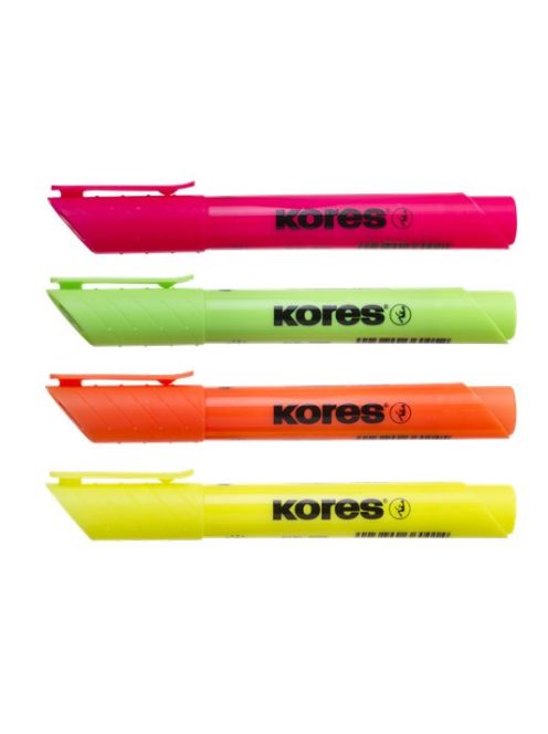 Szövegkiemelő készlet, 0,5-5 mm, KORES "High Liner Plus", 4 különböző szín (IK36040)