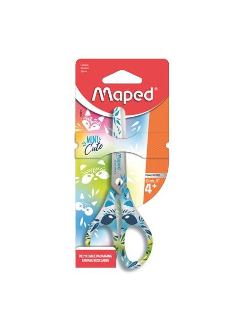 Olló, iskolai, 13 cm, MAPED "Mini Cute", vegyes színek (IMA464216)