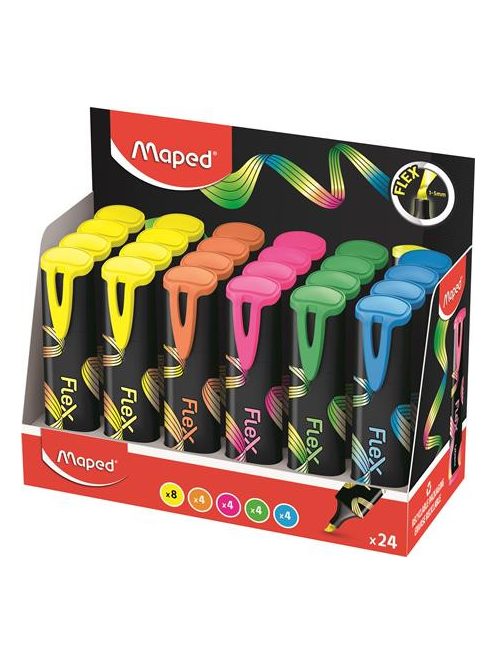 Szövegkiemelő display, 1-5 mm, MAPED "Fluo Peps Flex", vegyes színek (IMA740302)