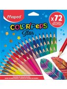 Színes ceruza készlet, háromszögletű, MAPED "Color'Peps Star", 72 különböző szín (IMA832072)