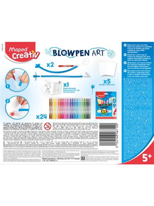 Fújós filctoll készlet, MAPED CREATIV, "Blow pen Basic" (IMAC846712)