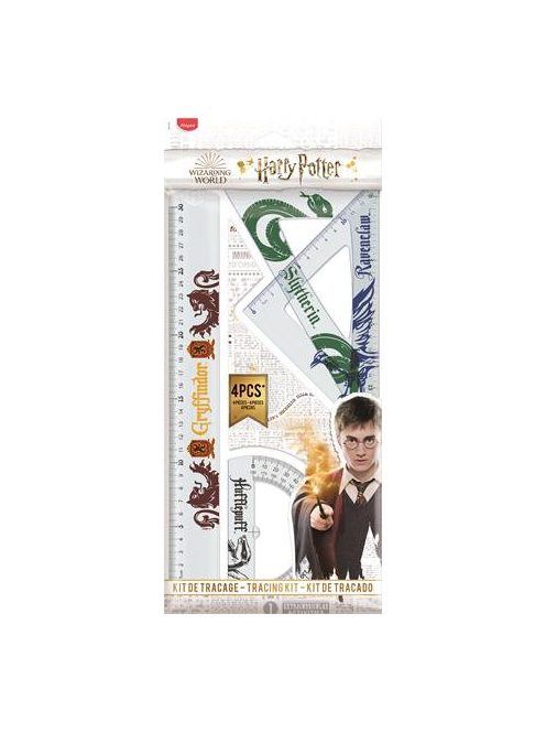 Vonalzókészlet, műanyag, 4 darabos, MAPED "Harry Potter Teens" , 30 cm (IMAH981765)