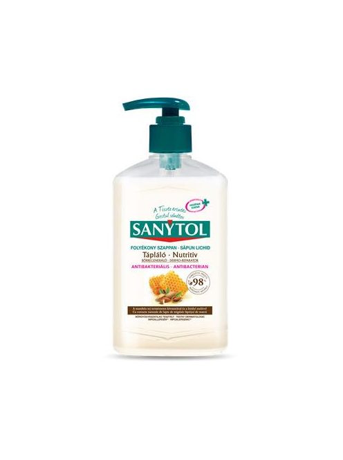 Antibakteriális folyékony szappan, 250 ml, SANYTOL "Tápláló", mandulatej (KHH736)