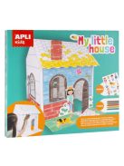 Színezhető karton babaház, matricákkal és zsírkrétákkal, APLI Kids "My little house" (LCA16716)