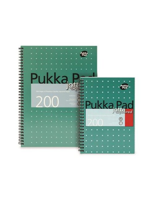 Spirálfüzet, A4+, kockás, 100 lap, PUKKA PAD, "Metallic Jotta" (PUPJJM018K)