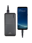 Hordozható akkumulátor, USB-A/USB-C, 20000mAh, 20W, QC/PD, RIVACASE "VA2572", fekete (RHAVA2572B)