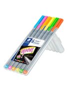 Tűfilc készlet, 0,3 mm, STAEDTLER "Triplus 334", 6 neon szín (TS334SB6CS3)