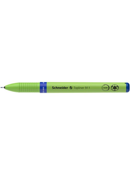 Tűfilc, 0,4 mm, cserélhető betétes, újrahasznosított tolltest, SCHNEIDER "Topliner 911", kék (TSCTOP911RK)