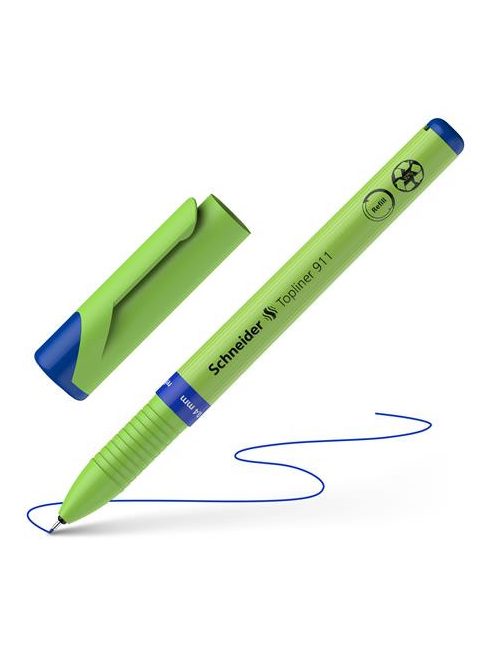 Tűfilc, 0,4 mm, cserélhető betétes, újrahasznosított tolltest, SCHNEIDER "Topliner 911", kék (TSCTOP911RK)