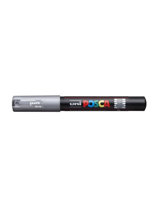 Dekormarker, 0,7-1,0 mm, UNI "Posca PC-1M", ezüst (TUPC1ME)